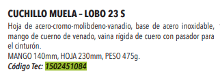 Cuchillo Lobo-23S -