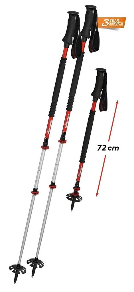 Bastón Thermo Ascent TI 3 - Talla: 115-150, Color: Black Red