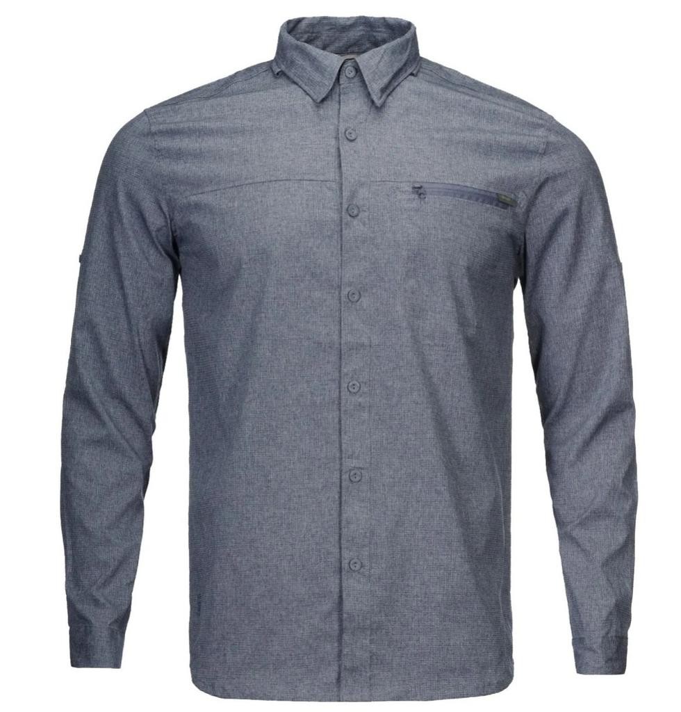 Camisa Hombre Rosselot Long Sleeve Q-Dry Shirt - Formato: Gris Oscuro, Talla: S