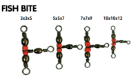 Miniatura Destorcedor Fishbite Triple C Barrel Swivel  -