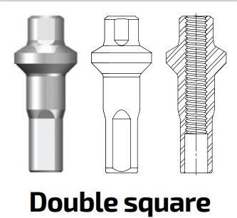 Niple Double Square Polyax 14G/16mm (100 U) Bronce