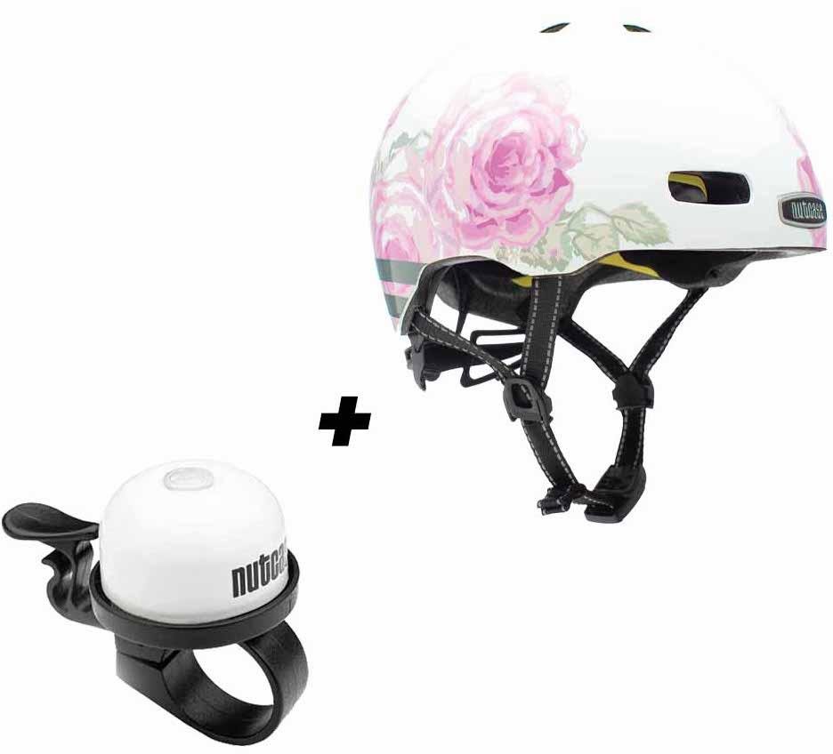Casco Street Delicate Flower Reflective MIPS Helmet - Color: White