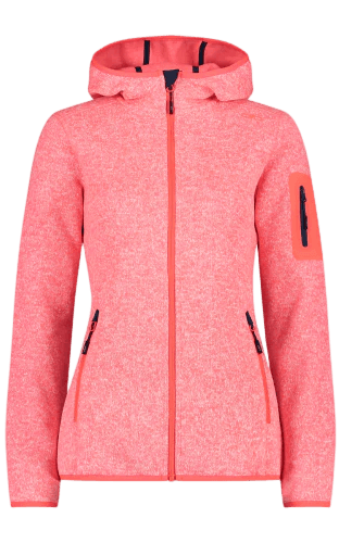 Polar Mujer Fix Hood - Color: Red Fluo-Bianco