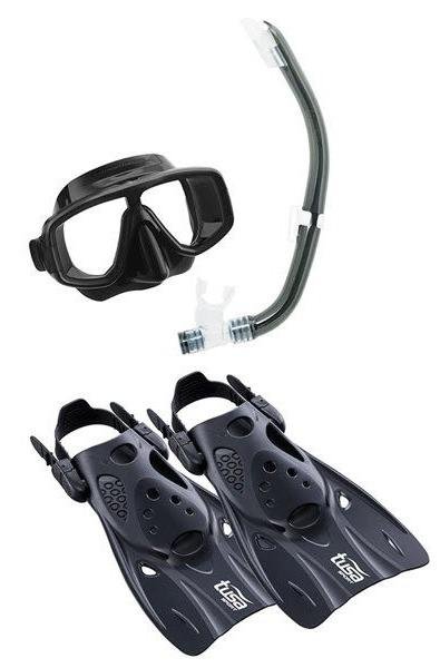 Platina Mask, Snorkel & Fin Set  - Color: Negro