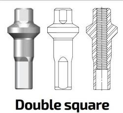 Miniatura Niple Double Square Polyax 14G/16mm (100 U) Bronce