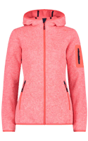Miniatura Polar Mujer Fix Hood - Color: Red Fluo-Bianco