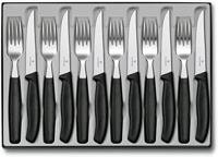 Miniatura Juego De Cuchillos Para Carne 12 Piezas 33 cm - Color: Negro