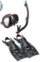 Miniatura Mask, Dry Snorkel & Fin Set  - Color: Negro-Rojo