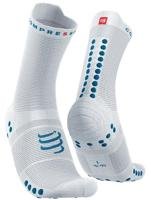 Miniatura Calcetines De Running Pro Racing Socks Run High V4.0 - Color: White/Fjord Blue