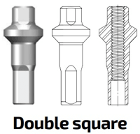 Miniatura Niple Double Square Polyax Bronce 14g/16mm  - Color: Plata